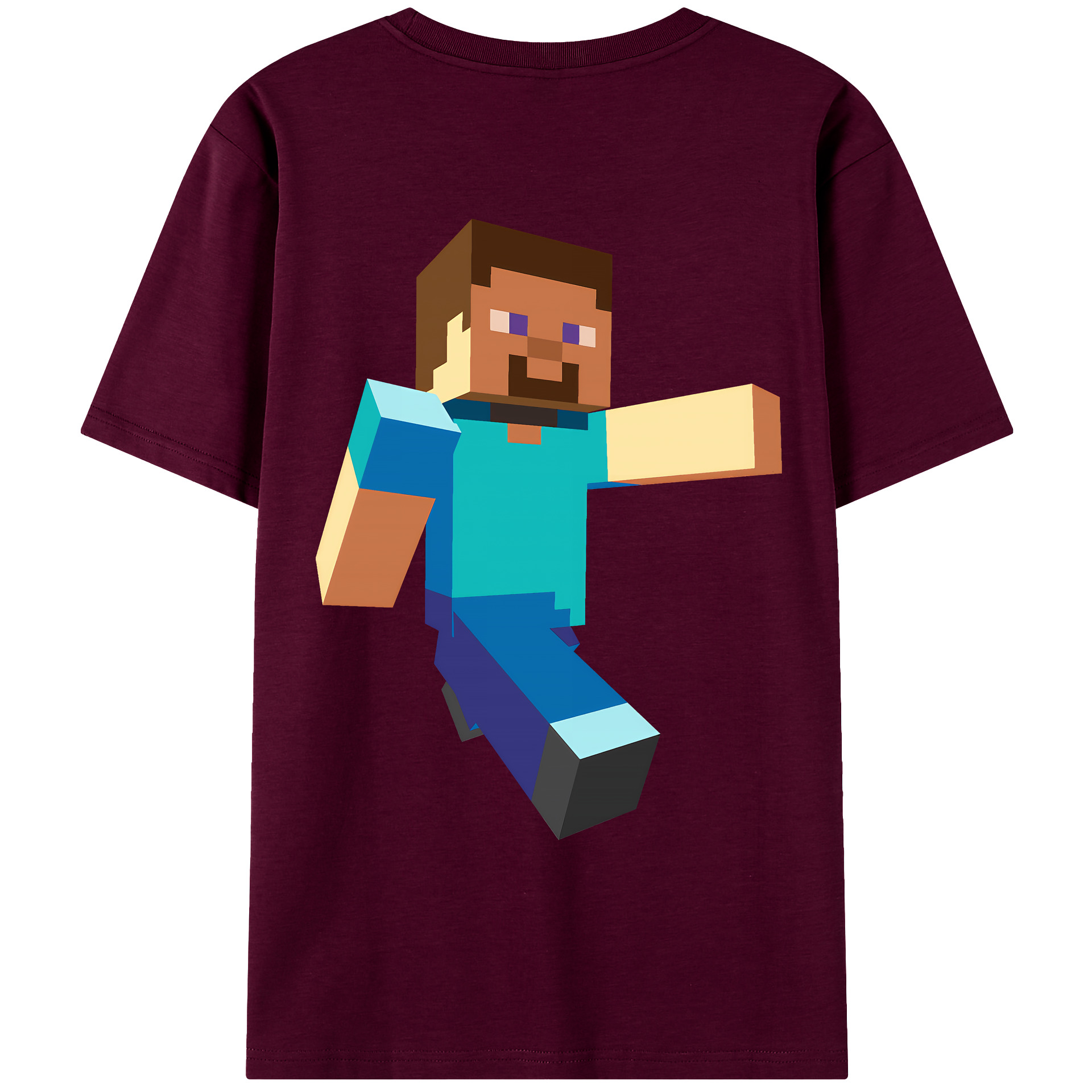 （画像用） マインクラフト ブロックの世界 Minecraft MC Block world レディース半袖Tシャツ(バックプリント)